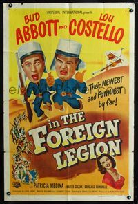 2e027 ABBOTT & COSTELLO IN THE FOREIGN LEGION 1sh '50 great wacky art of Bud Abbott & Lou Costello!