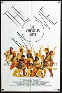 2e084 CHORUS LINE one-sheet movie poster '85 great image of Michael Douglas & Broadway chorus group!