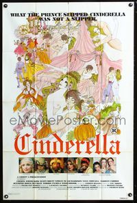 2e085 CINDERELLA 1sh '77 sexiest fairy tale artwork, what the prince slipped her wasn't a slipper!