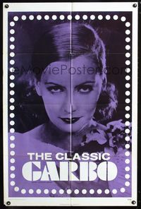 2e088 CLASSIC GARBO one-sheet movie poster '71 great super close portrait of sexy Greta Garbo!