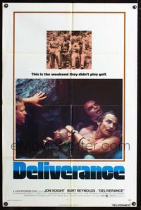 2e113 DELIVERANCE one-sheet poster '72 Jon Voight, Burt Reynolds, Ned Beatty, John Boorman classic!
