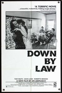 2e124 DOWN BY LAW one-sheet movie poster '86 Jim Jarmusch, Roberto Benigni, Tom Waits, John Lurie