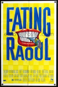 2e127 EATING RAOUL style B one-sheet '82 classic Paul Bartel black comedy, great mouth artwork!