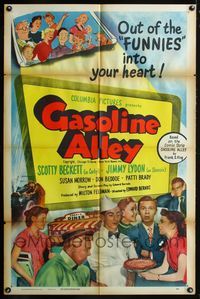 2e147 GASOLINE ALLEY style A one-sheet poster '51 Scotty Beckett as Corky, Jimmy Lydon as Skeezix!
