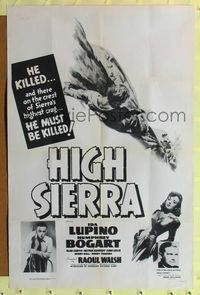 2e183 HIGH SIERRA one-sheet movie poster R56 Humphrey Bogart & sexy Ida Lupino classic!