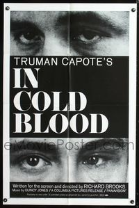 2e207 IN COLD BLOOD one-sheet movie poster '68 Robert Blake, from the novel by Truman Capote!