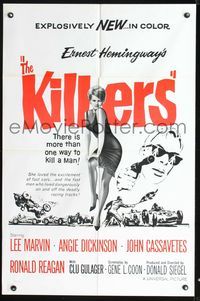 2e225 KILLERS military 1sh '64 directed by Don Siegel, Lee Marvin, sexy full-length Angie Dickinson!