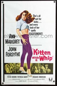 2e230 KITTEN WITH A WHIP one-sheet movie poster '64 great full-length artwork of sexy Ann-Margret!