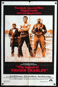 2e248 LEGEND OF NIGGER CHARLEY one-sheet movie poster '72 Fred Williamson, Slave to Outlaw!