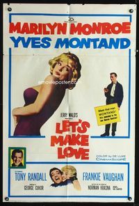 2e251 LET'S MAKE LOVE one-sheet poster '60 two images of super sexy Marilyn Monroe & Yves Montand!