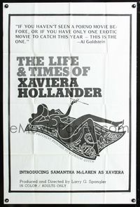 2e255 LIFE & TIMES OF XAVIERA HOLLANDER black & white 1sh '74 sexy art of smoking Samantha McLaren!