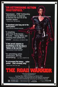 2e276 MAD MAX 2: THE ROAD WARRIOR reviews style B one-sheet '81 Mel Gibson returns as Mad Max!