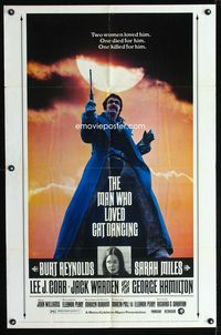 2e284 MAN WHO LOVED CAT DANCING one-sheet '73 great full-length image of Burt Reynolds with gun!