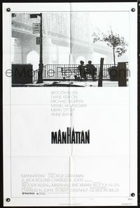 2e285 MANHATTAN style B one-sheet '79 Woody Allen & Mariel Hemingway in New York City by bridge!