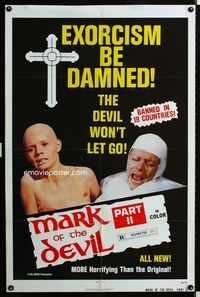 2e289 MARK OF THE DEVIL 2 one-sheet '74 banned in 19 countries, more horrifying than the original!
