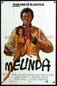 2e299 MELINDA one-sheet movie poster '72 art of sexy Vonetta McGee, YOUR kind of black film!