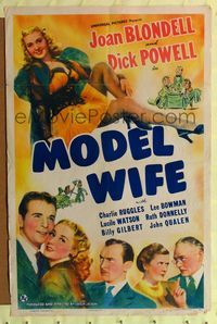 2e307 MODEL WIFE one-sheet '41 full-length reclining Joan Blondell in sexy outfit with Dick Powell!