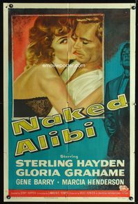2e325 NAKED ALIBI style A one-sheet poster '54 super sexy art of Gloria Grahame & Sterling Hayden!