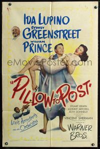 2e385 PILLOW TO POST 1sh '45 William Prince, Ida Lupino, plus Louis Armstrong playing his trumpet!