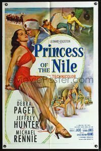 2e396 PRINCESS OF THE NILE one-sheet movie poster '54 sexiest artwork of barely-dressed Debra Paget!