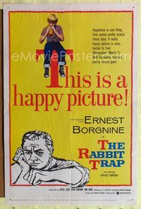 2e409 RABBIT TRAP one-sheet movie poster '59 Ernest Borgnine, David Brian, this is a happy picture!