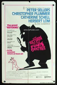2e428 RETURN OF THE PINK PANTHER one-sheet poster '75 Peter Sellers as Inspector Jacques Clouseau!