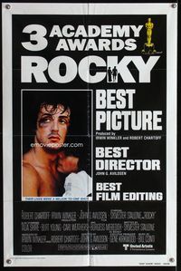 2e436 ROCKY int'l AA one-sheet '77 Sylvester Stallone boxing classic, winner of 3 Acadey Awards!