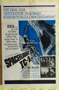 2e481 SPACEFLIGHT IC-1 one-sheet '65 sci-fi, frozen humans are used to build a new civilization!