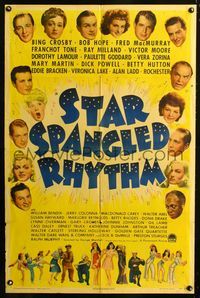 2e495 STAR SPANGLED RHYTHM style A one-sheet '43 images of all of Paramount's best 1940s stars!