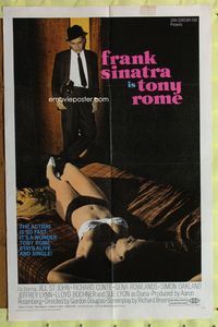 2e555 TONY ROME one-sheet '67 detective Frank Sinatra walks in on sexy near-naked girl on bed!