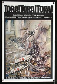 2e557 TORA TORA TORA Spanish/U.S. one-sheet '70 the re-creation of the incredible attack on Pearl Harbor!