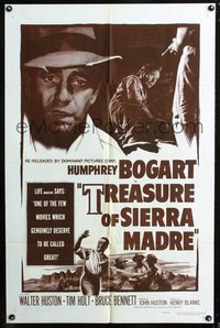 2e562 TREASURE OF THE SIERRA MADRE 1sheet R56 Humphrey Bogart, Tim Holt, Walter Huston, John Huston