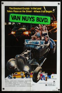 2e581 VAN NUYS BLVD. one-sheet movie poster '79 sexy teens cruising Los Angeles streets in hot rods!