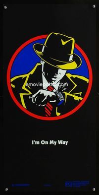 2f136 DICK TRACY Aust daybill '90 cool art of Warren Beatty with 2-way wrist radio, I'm on my way!