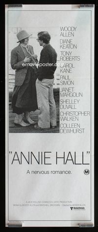 2f025 ANNIE HALL Australian daybill '77 full-length Woody Allen & Diane Keaton, a nervous romance!