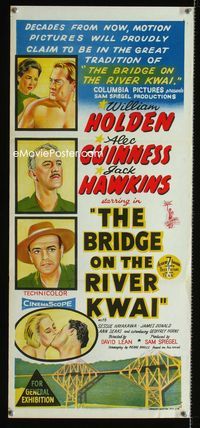 2f068 BRIDGE ON THE RIVER KWAI Aust daybill '58 William Holden, Alec Guinness, David Lean classic!