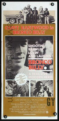 2f072 BRONCO BILLY Aust daybill '80 different photographic images of Clint Eastwood & Sondra Locke!