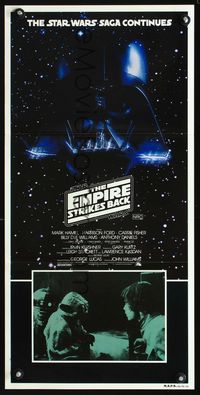 2f167 EMPIRE STRIKES BACK Australian daybill '80 George Lucas, Darth Vader, Luke Skywalker & Yoda!