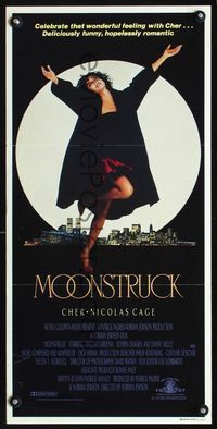 2f313 MOONSTRUCK Australian daybill movie poster '87 Cher, Nicholas Cage, Olympia Dukakis