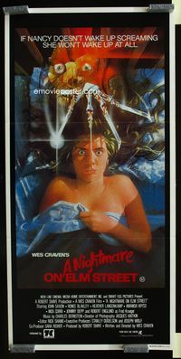 2f330 NIGHTMARE ON ELM STREET Australian daybill poster '84 Wes Craven classic, Matthew horror art!