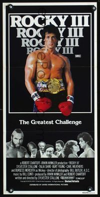 2f373 ROCKY III Australian daybill poster '82 Sylvester Stallone faces Mr. T in the ring, boxing!