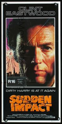 2f427 SUDDEN IMPACT Aust daybill '83 Clint Eastwood is at it again as Dirty Harry, great image!