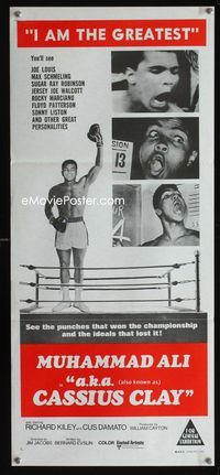 2f006 A.K.A. CASSIUS CLAY Australian daybill poster '70 heavyweight champion boxer Muhammad Ali!