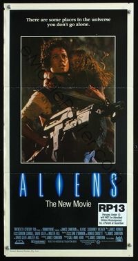 2f016 ALIENS Australian daybill poster '86 James Cameron, Sigourney Weaver, this time it's war!