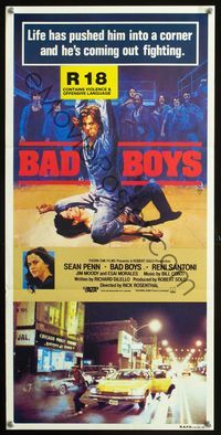 2f034 BAD BOYS Aust daybill '83 life has pushed Sean Penn into a corner & he's coming out fighting!