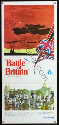 2f037 BATTLE OF BRITAIN Australian daybill poster '69 all-star cast in classic World War II battle!