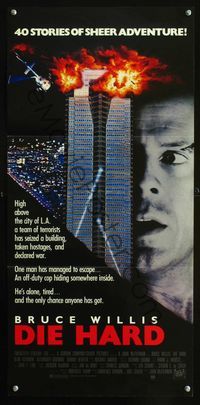 2f137 DIE HARD Australian daybill movie poster '88 Bruce Willis vs twelve terrorists, crime classic!