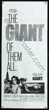 2f208 GIANT Australian daybill movie poster R71 James Dean, Elizabeth Taylor, Rock Hudson