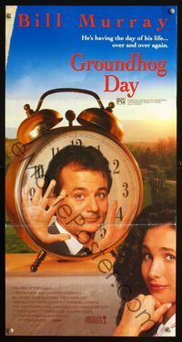 2f226 GROUNDHOG DAY Australian daybill '93 Bill Murray, Andie MacDowell, directed by Harold Ramis!