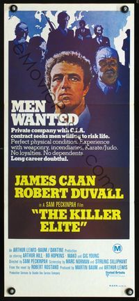 2f261 KILLER ELITE Australian daybill poster '75 art of James Caan & Robert Duvall, Sam Peckinpah